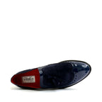 Women's VITELO Brogue Leather & Suede Tassel Loafer Shoes G 29 - Navy Patent