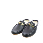 Women's John White Mocca Mocca Slip-On Leather Mules G 87 - Black