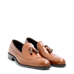 Men's VITELO Tassel Polished Leather Loafer Shoes TS 460 - Tan