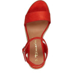 Women's Tamaris 1-28300-20 Vegan Espadrille Wedge Sandals - Orange