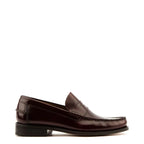 Men's LOAKE Princeton Polished Leather Moccasin Shoes - Burgundy