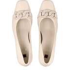 Women's HÖGL 3-104020 Amber Classic Pump Leather Court Shoes HO 79 - Ecru 1100