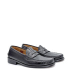 Men's Holborn Trafalgar Premium Leather Penny Loafer Shoes -Black