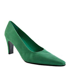 Women's EYE Mid Heel Leather Court Shoes F 73 - Green Snake