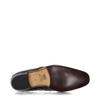 Men's EYE Ostrich Print Cuban Heel Leather Slip-On Shoes M 46 - Black