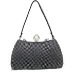 Women's Bessie HB1054 Vintage Top Handle Evening Clutch Bag - Black