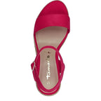 Women's Tamaris 1-28300-42 Vegan Espadrille Wedge Sandals - Pink