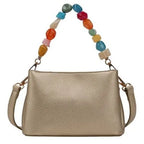 Women's Long & Son Small Top Handle Decorative Cross Body Bag XY6671 - Gold