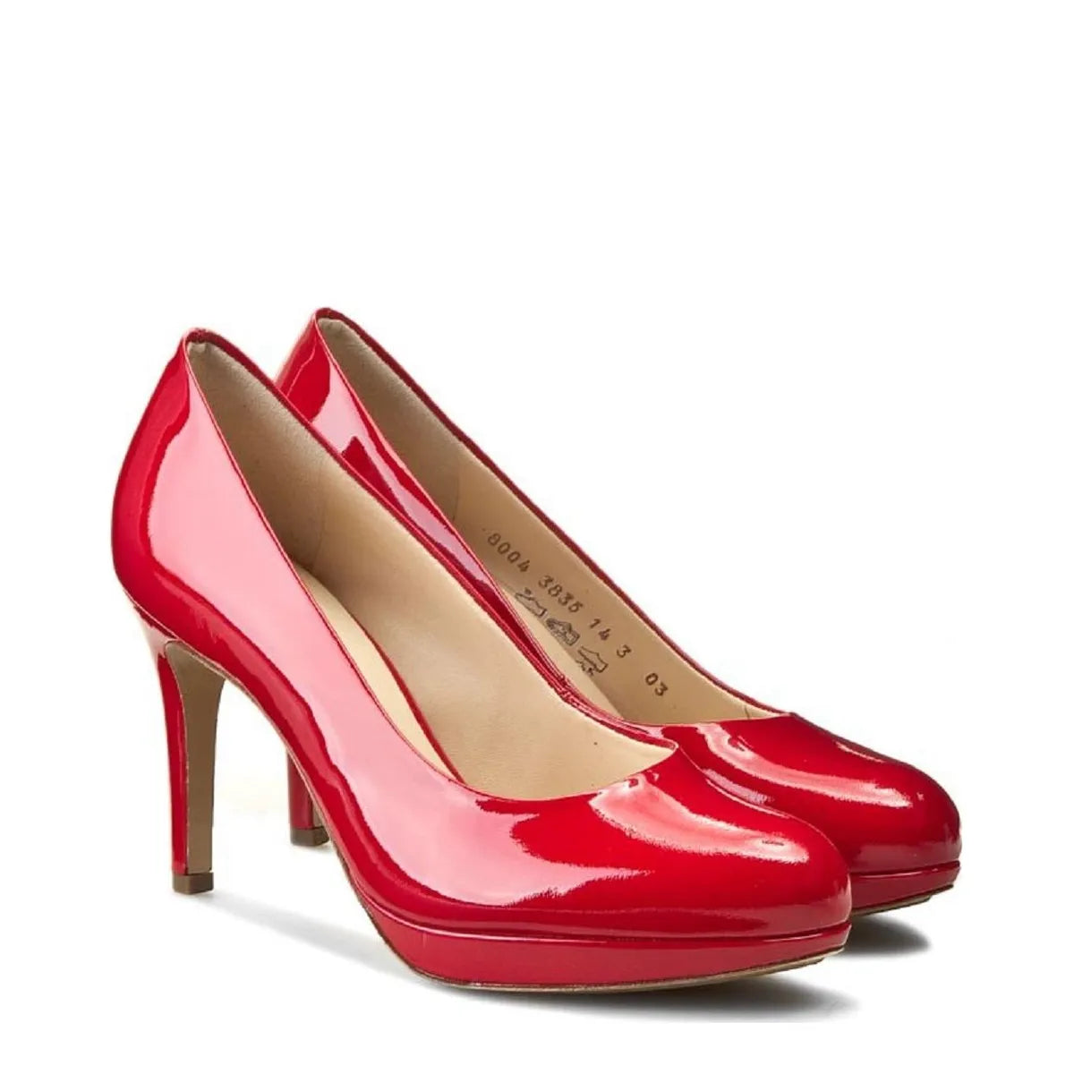 Women&#39;s Högl Studio 80 Closed Pump Leather Court Shoes HO 33 - Red Patent