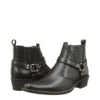 Men's U.S.BRASS M183 Eastwood Stirrup Cowboy Ankle Boots - Black