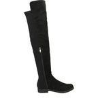 Women's SPOT-On Flat Over The Knee Microfibre Long Boots - Black