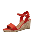 Women's Tamaris 1-28300-20 Vegan Espadrille Wedge Sandals - Orange