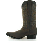 Women's Grinders Dallas Classic Leather Mid-Calf Cowboy Western Boots - Brown
