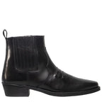 Men's Woodland M841A Nebraska Leather Western Ankle Boots - Black