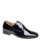 Boy's GOOR Oxford Plain Black Patent Lace Up Shoes B710AP - Black Patent