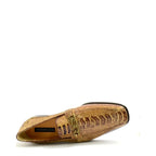 Men's EYE Exotic Ostrich Leather Slip-On Shoes M370 - Brown