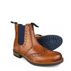 Men's Catesby CX26 Brogue Leather Chelsea Boots - Tan