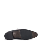 Men's VITELO Ostrich Print Leather Monk Shoes M 57 - Navy