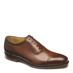 Men's Loake Strand Premium Semi-Brogue Calf Leather Lace-Up Shoes - Mahogany
