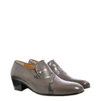 Men's VITELO Plain Leather Cuban Heel Shoes PC 9 - Grey