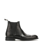 Men's Loake Hoskins Brogue Calf Leather Chelsea Boots - Black