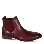 Men's AMEN Brogue Leather Chelsea Boots - Wine