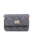 Women's BESSIE Small Quilted Flap Over Cross Body Bags BJ6001 - Grey