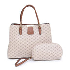 Women's BESSIE London Logo Print 2 Piece Tote Bags BH5000 - Khaki