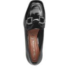 Women's Tamaris 1-24316-43 Trotteur Patent Loafer Shoes K 15 - Black