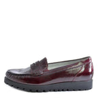 Women's Waldläufer Hegli 549002143 Patent Leather Moccasin Shoes - Burgundy Patent