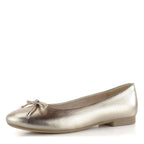 Women's Tamaris 1-22105-44 Vegan Ballet Flat Pump Shoes K 19 - Light Gold