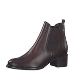 Women's Tamaris 1-25040-27 Block Heel Leather Chelsea Boots K 10 - Cafe Brown