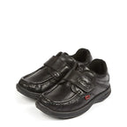 Boy's Kickers Reasan Strap Youth School Shoes - Black