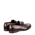 Men's John White Downey Penny Loafer Leather Shoes - Brown
