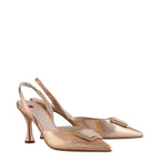 Women's HÖGL 5-107127 Tiffani Slingback Pump Metallic Leather Shoes HO 56 - Light Rose
