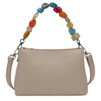Women's Long & Son Small Top Handle Decorative Cross Body Bag XY6671 - Beige