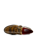 Women's VITELO Smart Monk Brogue and Fringe Polished Leather Shoes F 63 - Antique Mustard