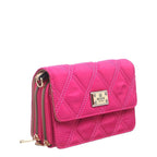 Women's BESSIE Small Quilted Flap Over Cross Body Bags BJ6001 - Fuchsia