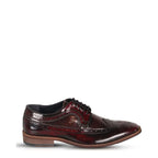Men's AMEN Polished Leather Brogue Lace-up Shoes - Oxblood