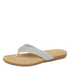 Women's CIPRIATA Soft & Comfy Spark Diamante Toe Post Mule Sandals - Silver
