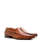 Men's EYE Exotic Alligator & Ostrich Skin Leather Shoes TS 170 - Tan