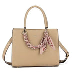 Women's Long & Son Medium Tote & Cross Body Satchel Bag OF6010 - Khaki