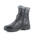 Women's Dr Keller Phoenix Faux Fur Lined Biker Ankle Boots A9424 - Black