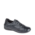 Women's Mod Comfys L994A Nurse Five Eyelet Lace-Up Soft Leather Shoes - Black