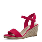 Women's Tamaris 1-28300-42 Vegan Espadrille Wedge Sandals - Pink