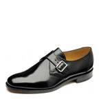 Men's Loake 204B Buckle Monk Polished Leather Shoes - Black