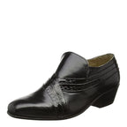 Men's MONTECATINI Cuban Heel Reptile Leather Slip-On Shoes - Black