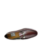 Men's VITELO Snaffle Trimmed Scotch Grain Leather Loafer Shoes M 32 - Burgundy
