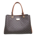 Women's BESSIE Logo Print Two Tone Tote Bags BH4726 - Coffee
