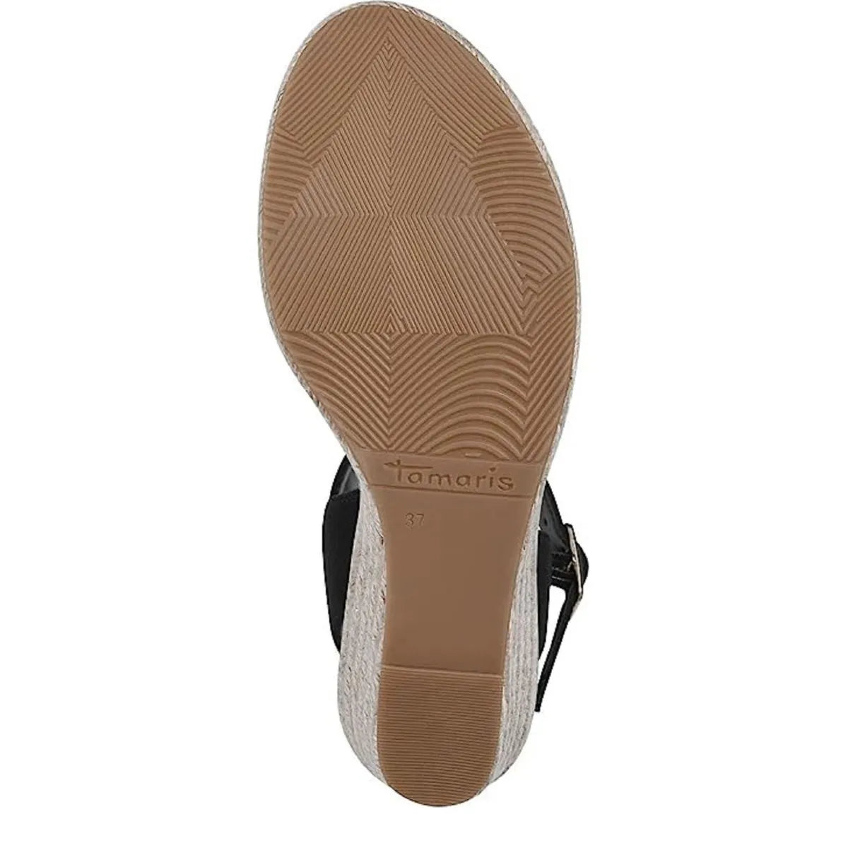 Women&#39;s Tamaris 1-28300-42 Vegan Espadrille Wedge Sandals - Black
